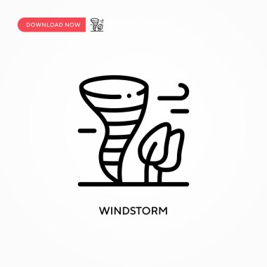 Rüzgar fırtınası vektör simgesi. Web sitesi veya mobil uygulama için modern, basit düz vektör çizimi
