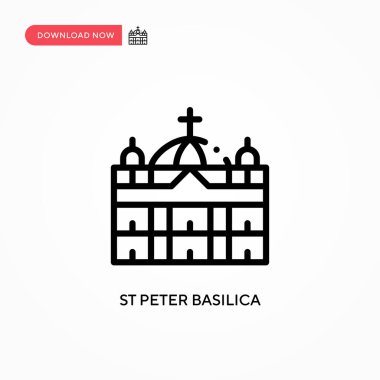 Aziz Peter Bazilika vektör ikonu. Web sitesi veya mobil uygulama için modern, basit düz vektör çizimi