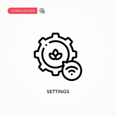 Ayarlar vektör simgesi. Web sitesi veya mobil uygulama için modern, basit düz vektör çizimi