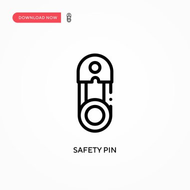 Güvenlik iğnesi ikonu. Web sitesi veya mobil uygulama için modern, basit düz vektör çizimi