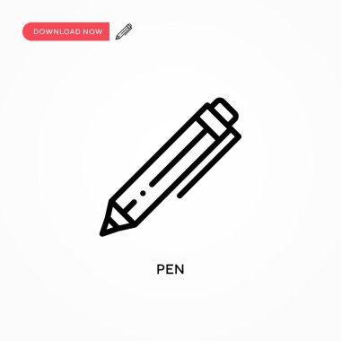 Kalem vektör simgesi. Web sitesi veya mobil uygulama için modern, basit düz vektör çizimi