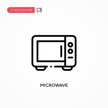Mikrodalga vektör simgesi. Web sitesi veya mobil uygulama için modern, basit düz vektör çizimi