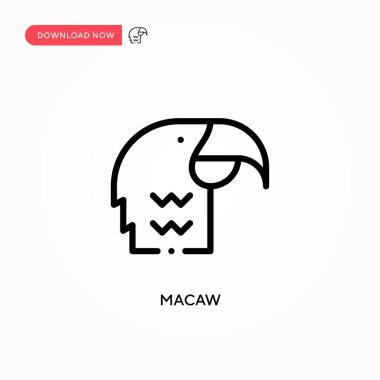Macaw vektör simgesi. Web sitesi veya mobil uygulama için modern, basit düz vektör çizimi