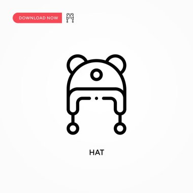 Şapka vektör simgesi. Web sitesi veya mobil uygulama için modern, basit düz vektör çizimi