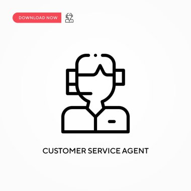 Müşteri hizmetleri temsilcisi vektör simgesi. Web sitesi veya mobil uygulama için modern, basit düz vektör çizimi