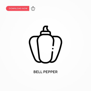 Çan biberi vektör ikonu. Web sitesi veya mobil uygulama için modern, basit düz vektör çizimi