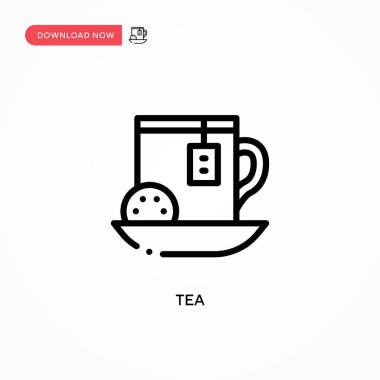 Çay vektör simgesi. Web sitesi veya mobil uygulama için modern, basit düz vektör çizimi