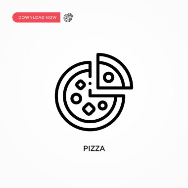Pizza vektör simgesi. Web sitesi veya mobil uygulama için modern, basit düz vektör çizimi