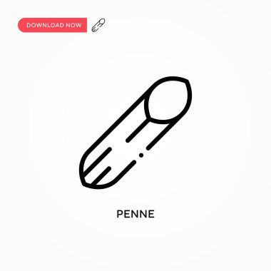 Penne vektör simgesi. Web sitesi veya mobil uygulama için modern, basit düz vektör çizimi
