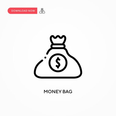 Para çantası vektör simgesi. Web sitesi veya mobil uygulama için modern, basit düz vektör çizimi
