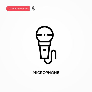 Mikrofon vektör simgesi. Web sitesi veya mobil uygulama için modern, basit düz vektör çizimi