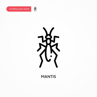 Mantis vektör simgesi. Web sitesi veya mobil uygulama için modern, basit düz vektör çizimi