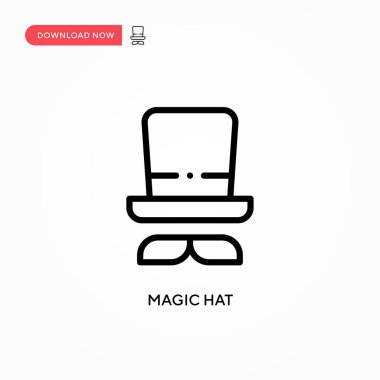 Sihirli şapka vektör simgesi. Web sitesi veya mobil uygulama için modern, basit düz vektör çizimi