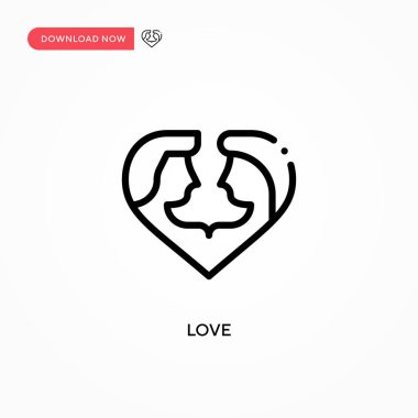 Aşk vektör simgesi. Web sitesi veya mobil uygulama için modern, basit düz vektör çizimi