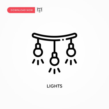 Işık vektör simgesi. Web sitesi veya mobil uygulama için modern, basit düz vektör çizimi