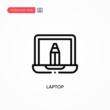 Laptop vektör simgesi. Web sitesi veya mobil uygulama için modern, basit düz vektör çizimi