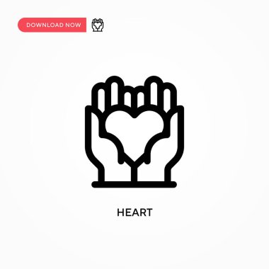 Kalp vektör simgesi. Web sitesi veya mobil uygulama için modern, basit düz vektör çizimi