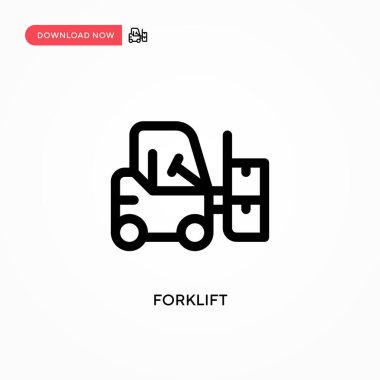 Forklift vektör simgesi. Web sitesi veya mobil uygulama için modern, basit düz vektör çizimi