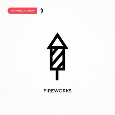 Havai fişek vektör simgesi. Web sitesi veya mobil uygulama için modern, basit düz vektör çizimi