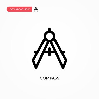 Pusula vektör simgesi. Web sitesi veya mobil uygulama için modern, basit düz vektör çizimi