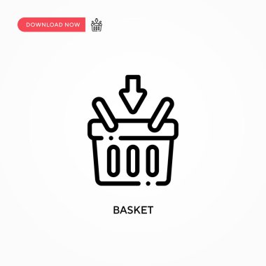 Basket vektör simgesi. Web sitesi veya mobil uygulama için modern, basit düz vektör çizimi
