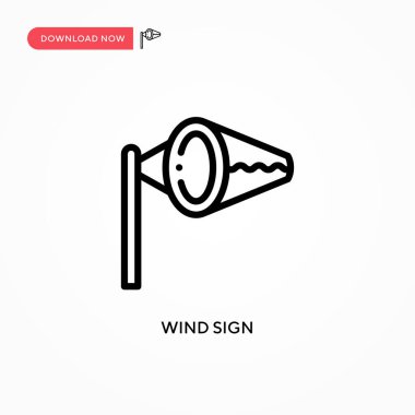 Rüzgar işareti vektör simgesi. Web sitesi veya mobil uygulama için modern, basit düz vektör çizimi