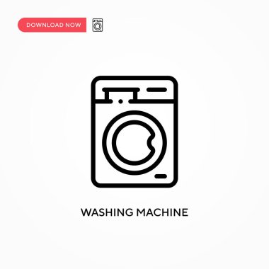 Çamaşır makinesi vektör simgesi. Web sitesi veya mobil uygulama için modern, basit düz vektör çizimi