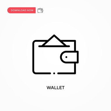 Cüzdan vektör simgesi. Web sitesi veya mobil uygulama için modern, basit düz vektör çizimi