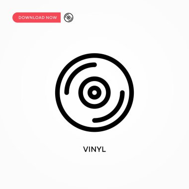 Vinil vektör simgesi. Web sitesi veya mobil uygulama için modern, basit düz vektör çizimi