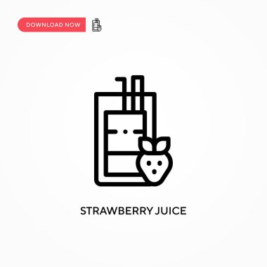 Çilek suyu ikonu. Web sitesi veya mobil uygulama için modern, basit düz vektör çizimi