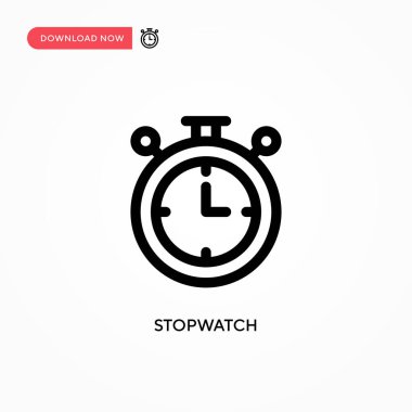 Stopwatch vektör simgesi. Web sitesi veya mobil uygulama için modern, basit düz vektör çizimi