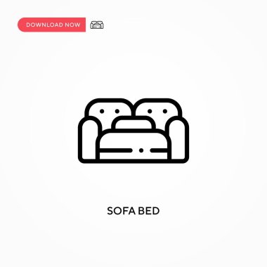 Koltuk yatak vektör simgesi. Web sitesi veya mobil uygulama için modern, basit düz vektör çizimi