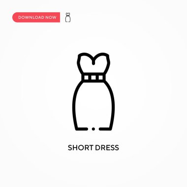 Kısa elbise vektör simgesi. Web sitesi veya mobil uygulama için modern, basit düz vektör çizimi