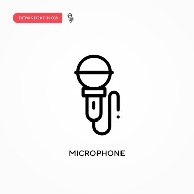 Mikrofon vektör simgesi. Web sitesi veya mobil uygulama için modern, basit düz vektör çizimi