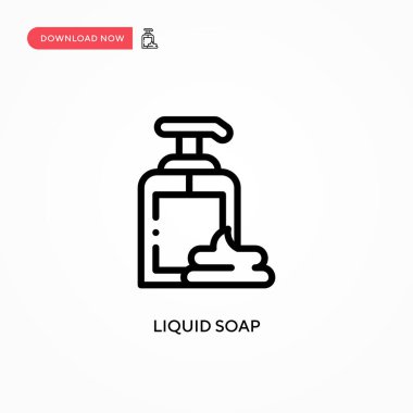 Sıvı sabun vektör simgesi. Web sitesi veya mobil uygulama için modern, basit düz vektör çizimi