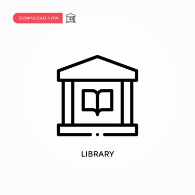Kütüphane vektör simgesi. Web sitesi veya mobil uygulama için modern, basit düz vektör çizimi