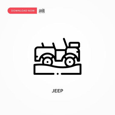Jeep vektör simgesi. Web sitesi veya mobil uygulama için modern, basit düz vektör çizimi