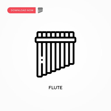 Flüt vektör simgesi. Web sitesi veya mobil uygulama için modern, basit düz vektör çizimi