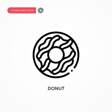 Donut vektör simgesi. Web sitesi veya mobil uygulama için modern, basit düz vektör çizimi