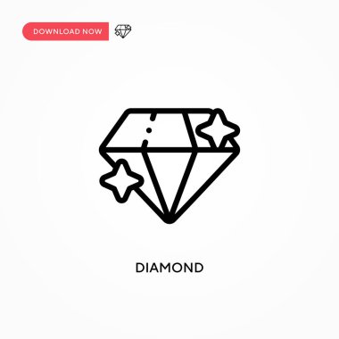 Elmas vektör simgesi. Web sitesi veya mobil uygulama için modern, basit düz vektör çizimi