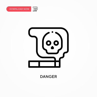 Tehlike vektör simgesi. Web sitesi veya mobil uygulama için modern, basit düz vektör çizimi