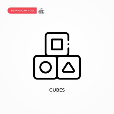 Küpler vektör simgesi. Web sitesi veya mobil uygulama için modern, basit düz vektör çizimi