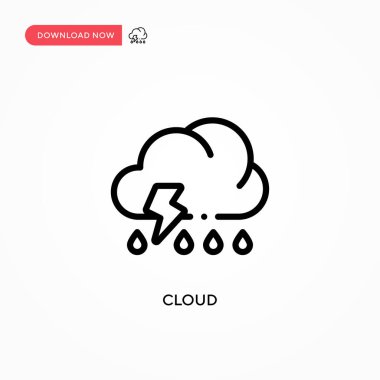 Bulut vektör simgesi. Web sitesi veya mobil uygulama için modern, basit düz vektör çizimi