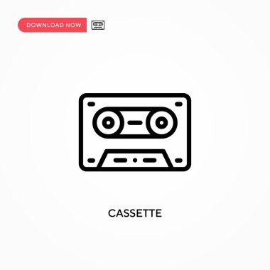 Kaset vektör simgesi. Web sitesi veya mobil uygulama için modern, basit düz vektör çizimi