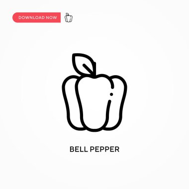 Çan biberi vektör ikonu. Web sitesi veya mobil uygulama için modern, basit düz vektör çizimi