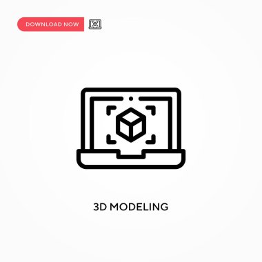3d model vektör simgesi. Web sitesi veya mobil uygulama için modern, basit düz vektör çizimi