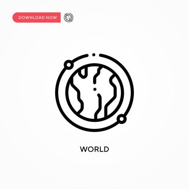Dünya vektör simgesi. Web sitesi veya mobil uygulama için modern, basit düz vektör çizimi
