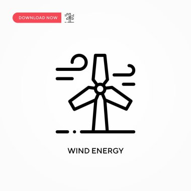 Rüzgar enerjisi vektör simgesi. Web sitesi veya mobil uygulama için modern, basit düz vektör çizimi