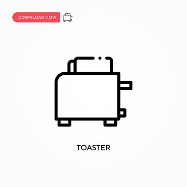 Tost makinesi vektör simgesi. Web sitesi veya mobil uygulama için modern, basit düz vektör çizimi