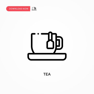 Çay vektör simgesi. Web sitesi veya mobil uygulama için modern, basit düz vektör çizimi